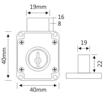 Metro Multipurpose Door Lock - Pack of 24 pcs - left_view