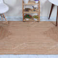 3x5 Feet Indian Handwoven Square Jute Rug - top_view