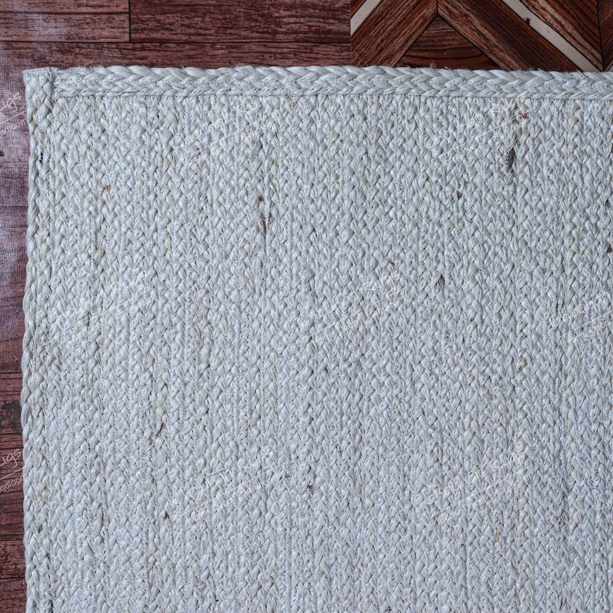 3x5 Feet Hand Braided Square Jute Rug Area Square Rug - left_view