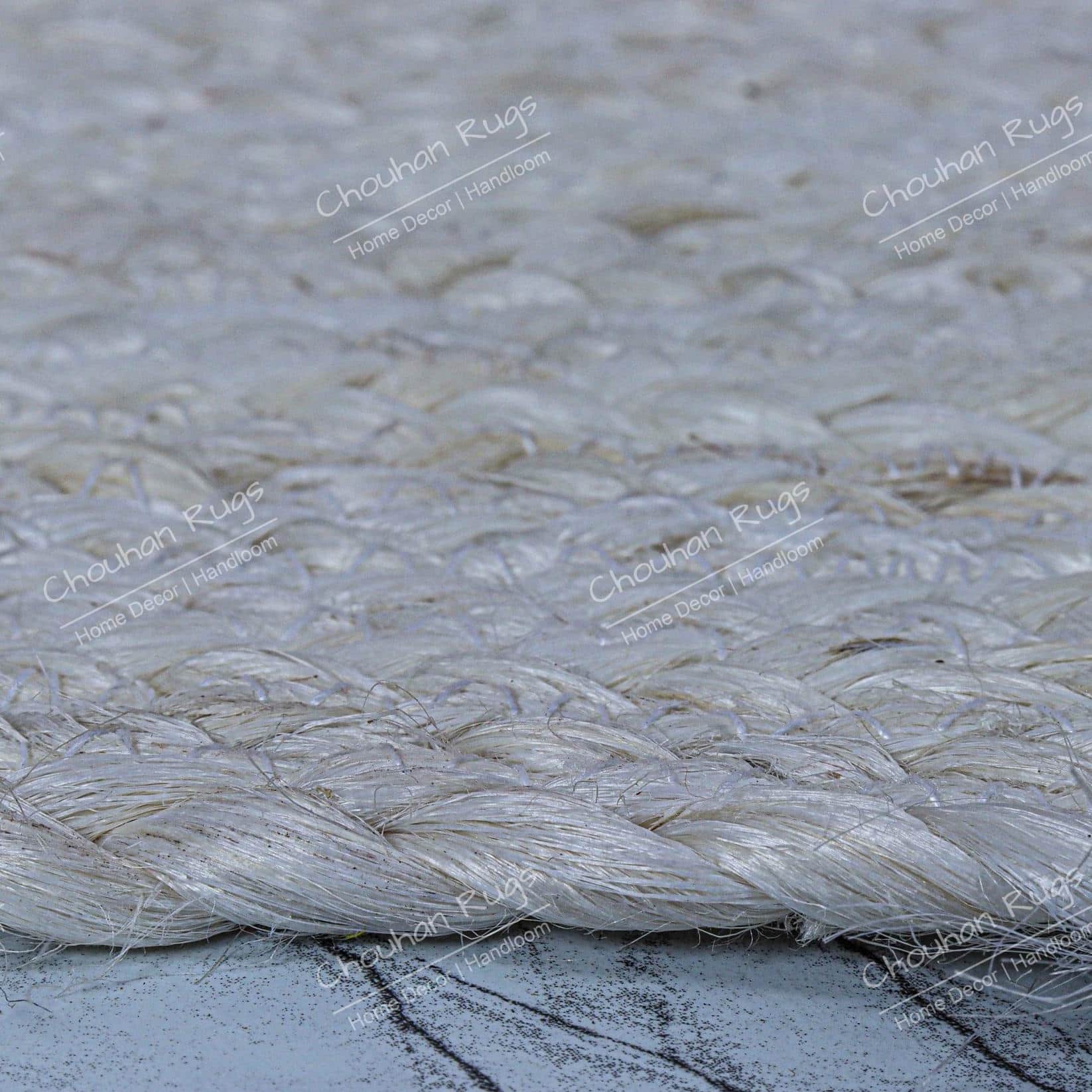 3x5 Feet Hand Braided Square Jute Rug Area Square Rug - bottom_view