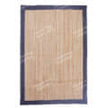 3x5 Feet Handmade Square Jute Rug with Blue Border - photo