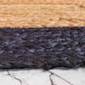 3x5 Feet Handmade Square Jute Rug with Blue Border - bottom_view