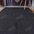 3x5 Feet braided Black with Natural Border Decorative Jute Rug - front_view