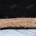 3x5 Feet braided Black with Natural Border Decorative Jute Rug - bottom_view