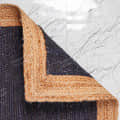 3x5 Feet Flore Area Jute Rug Blue with Natural Border - top_view