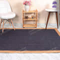 3x5 Feet Flore Area Jute Rug Blue with Natural Border - right_view