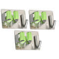 Wall Mounted  Broom Holder (Pack of 3, Green) - front_view