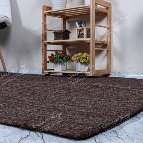 3x5 Brown Color Jute Rug for Home and Living Decor