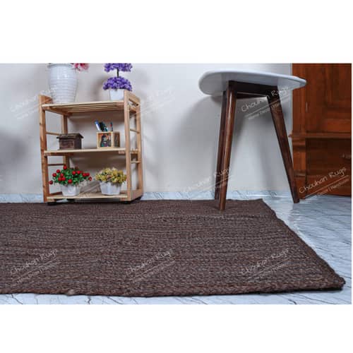 3x5 Brown Color Jute Rug for Home and Living Decor