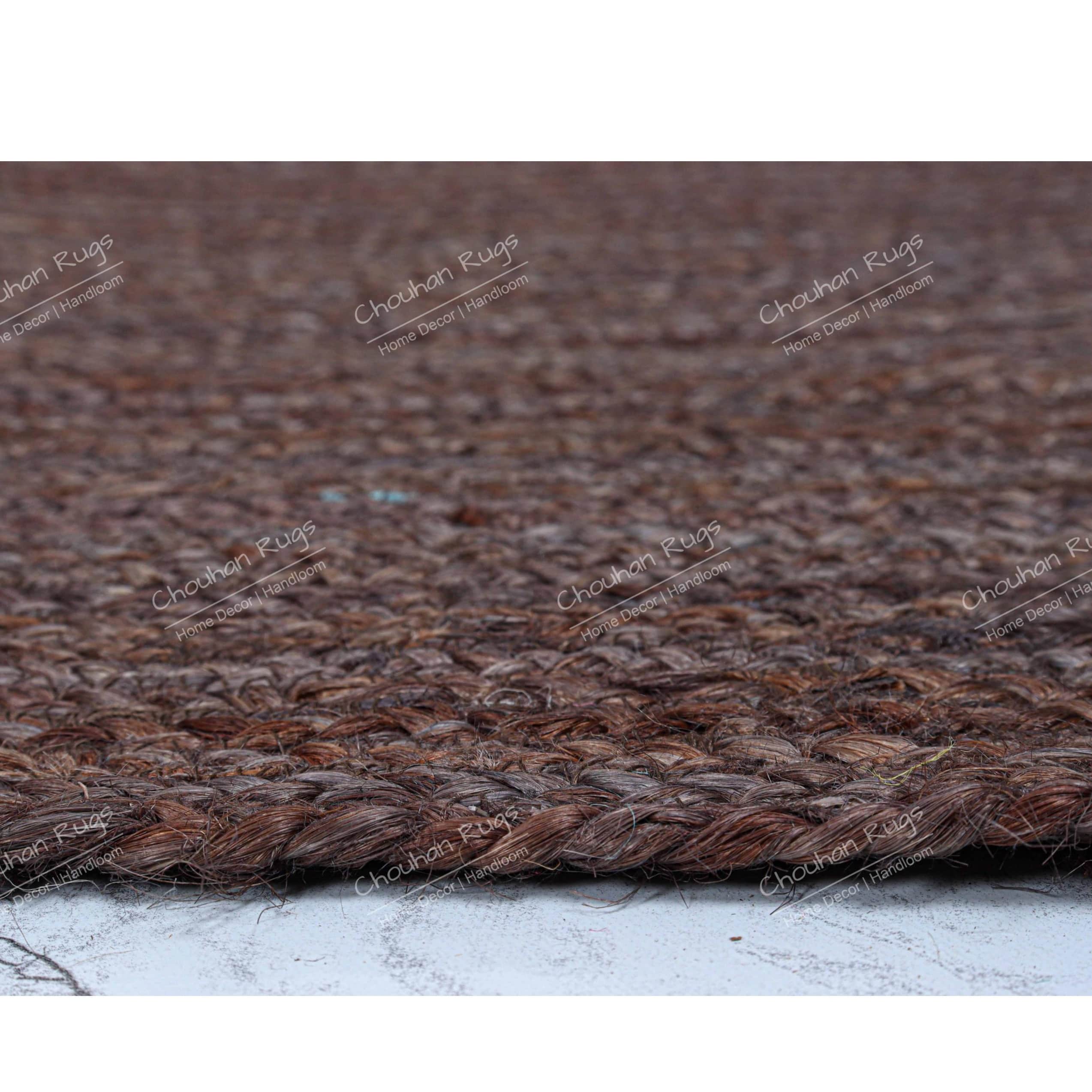 3x5 Brown Color Jute Rug for Home and Living Decor - bottom_view