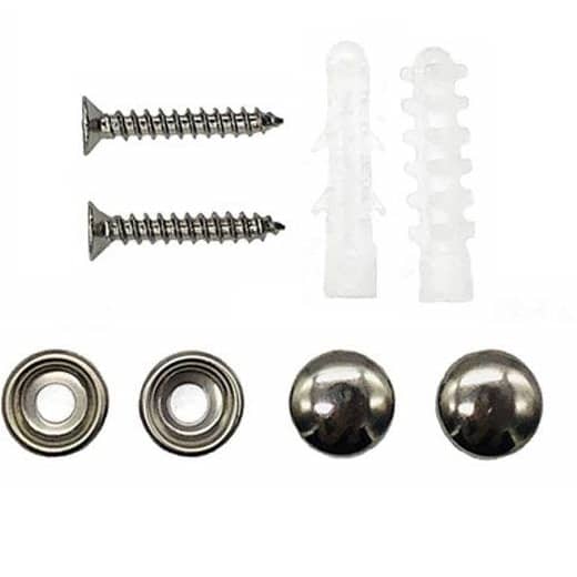 Wall Mounted Single Broom Holder  (Silver-Black OF 3 PCS)