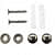 Wall Mounted Single Broom Holder  (Silver-Black OF 3 PCS) - rear_view