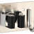 Wall Mounted Single Broom Holder  (Silver-Black OF 3 PCS) - left_view