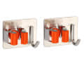 Wall Mounted Single Broom Holder (2 pcs) (Orange) - front_view
