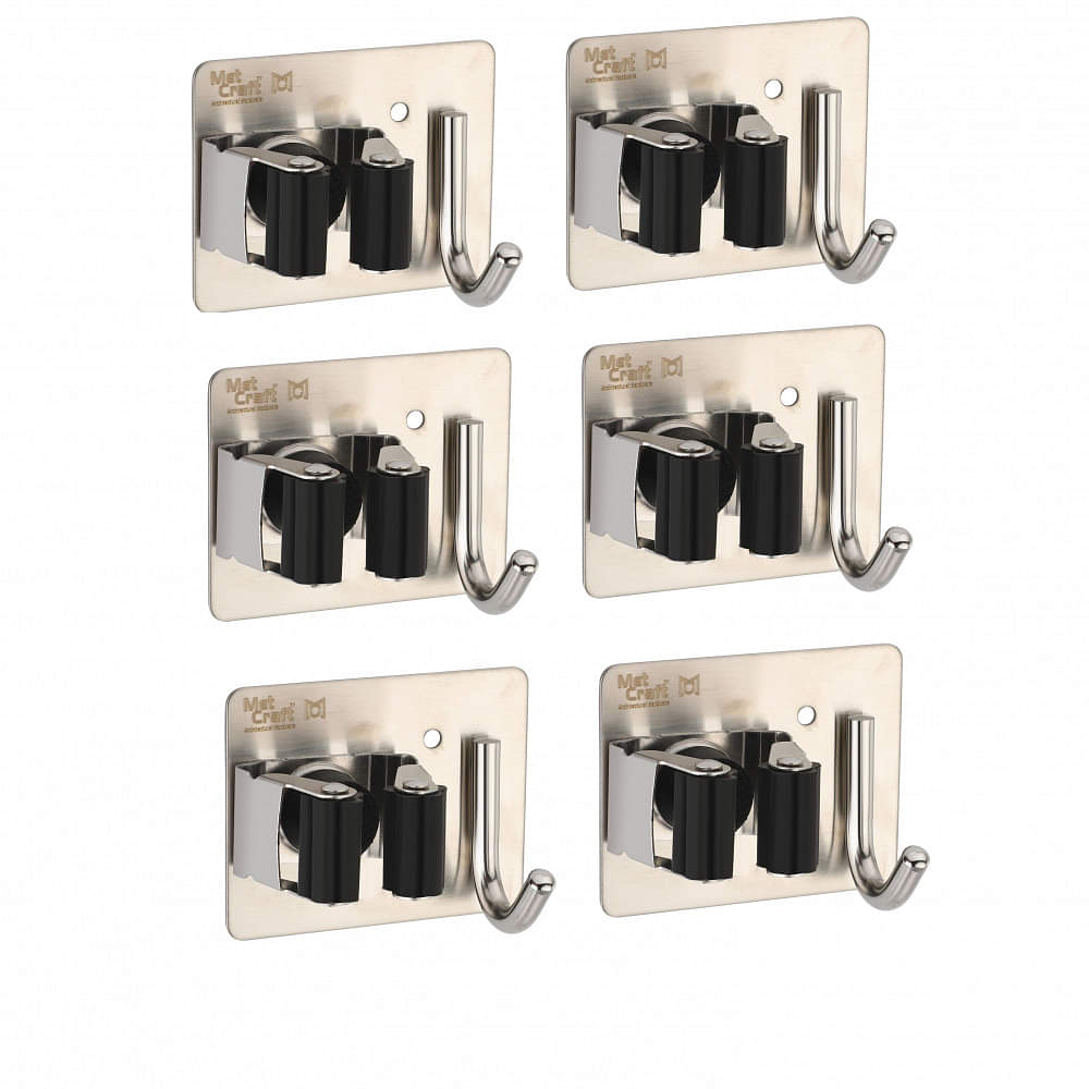 Wall Mounted Single Magic Mop  (Silver-Black OF 6 pcs) - photo