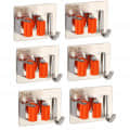 Wall Mounted Broom Holder (Silver- Orange 6 Pcs) - photo