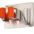 Wall Mounted Broom Holder (Silver- Orange 6 Pcs) - front_view