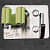 Wall Mounted Single Magic Mop  (Silver-Green of 6 Pcs) - left_view