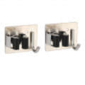 Wall Mounted Single Broom Holder (Silver-Black) 2 PCS - photo