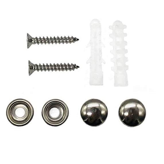 Wall Mounted Single Broom Holder (Silver-Black) 2 PCS - left_view