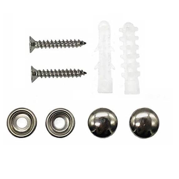 Wall Mounted Single Broom Holder (Silver-Black) 2 PCS