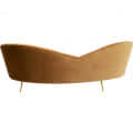 Chagrin Velvet Chaise Lounge In Beige - rear_view