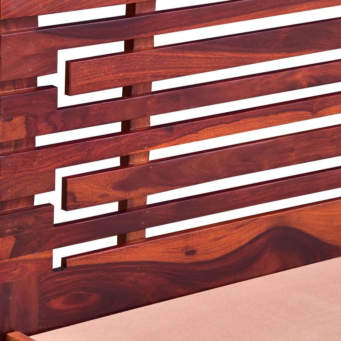 Edward Pure Sheesham Wooden Queen SIze Bed - top_view