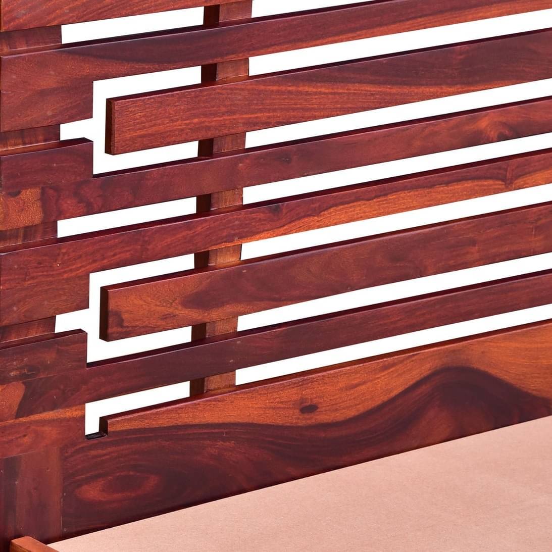 Edward Pure Sheesham Wooden Queen SIze Bed
