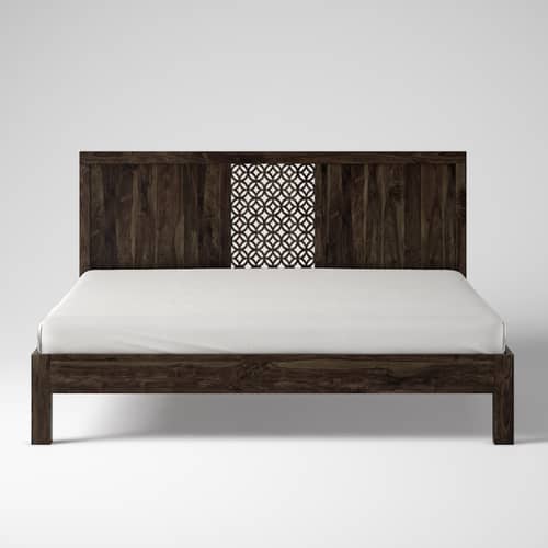 Huron Pure Sheesham Wooden Queen Size Bed