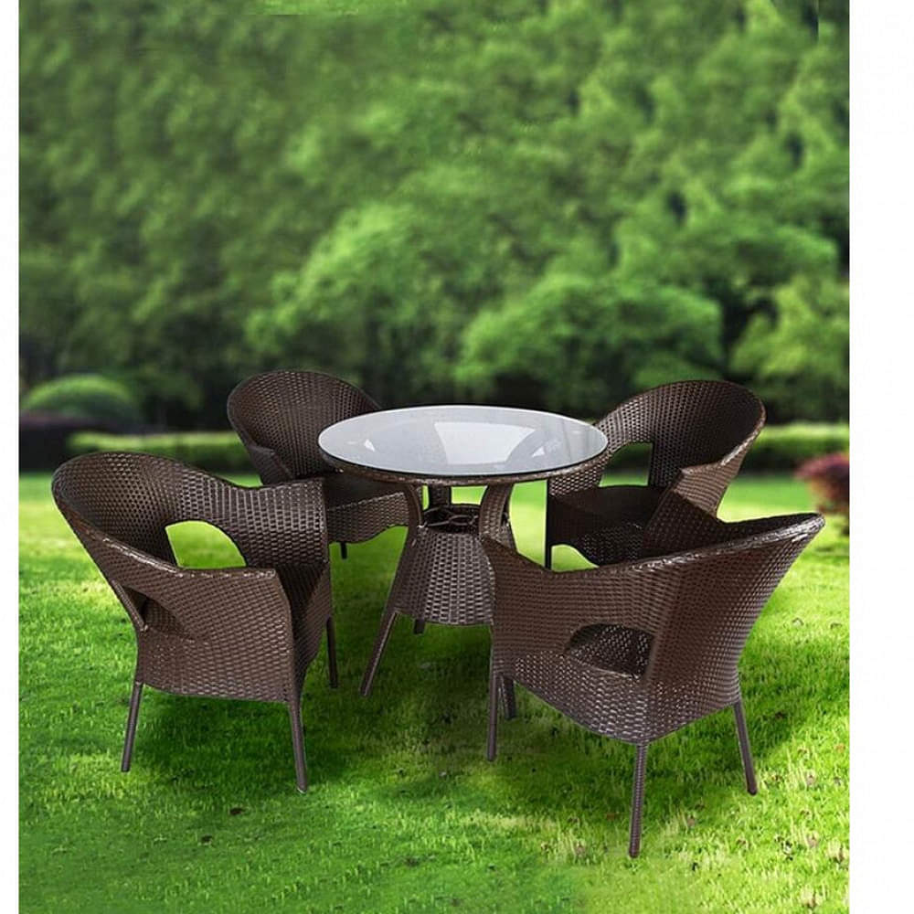 Garden Furniture (4+1 Set) (Brown) - photo
