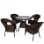 Garden Furniture (4+1 Set) (Brown) - front_view