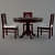 Maple Finish Sheesham Wooden Round Dining Table Set - photo