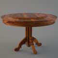 Maple Finish Sheesham Wooden Round Dining Table Set - top_view