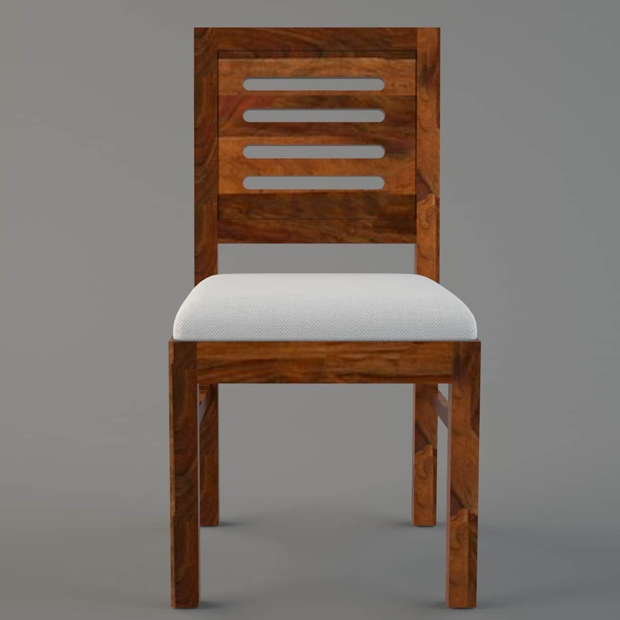 Maple Finish Sheesham Wooden Round Dining Table Set - left_view