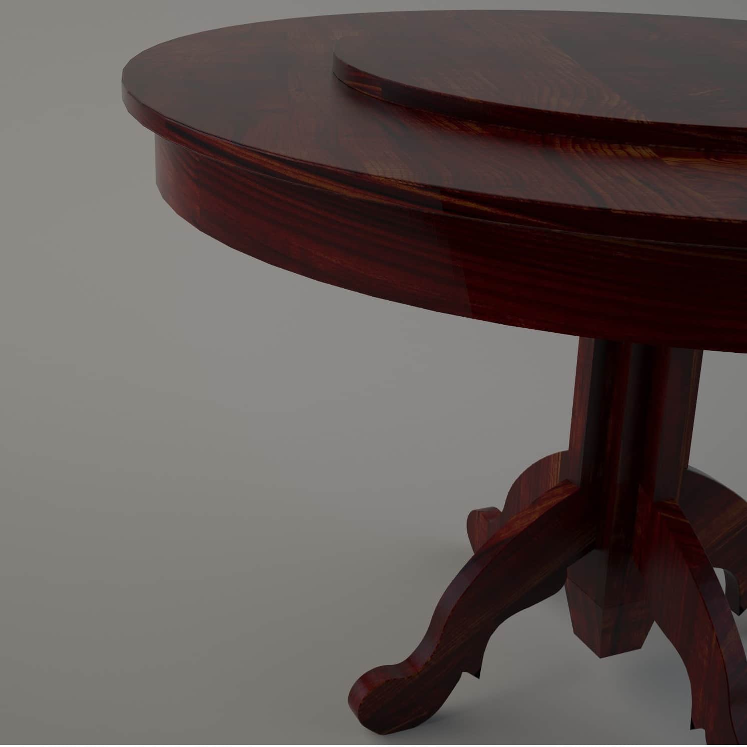 Maple Finish Sheesham Wooden Round Dining Table Set - right_view