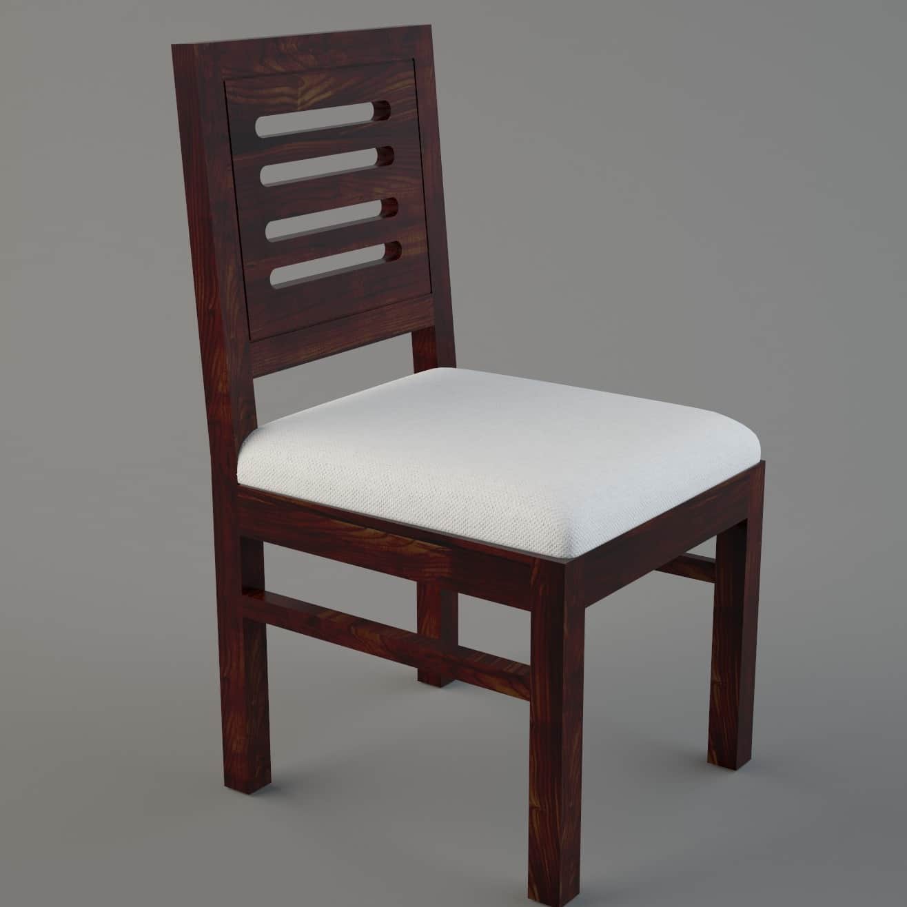 Sheesham Wooden Round Dining Table Set - rear_view