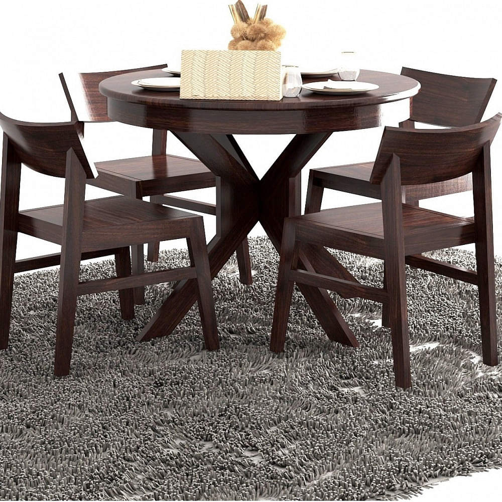 Pure Sheesham Wooden Dining Table Set - photo