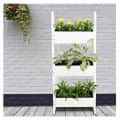 White Premium  Wood Polymer Composite Three Step Ladder Planter - photo