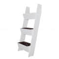 White Premium  Wood Polymer Composite Three Step Ladder Planter - rear_view