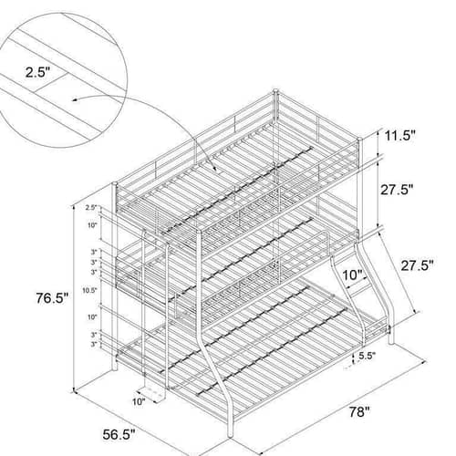 Silver Triyo Bunk Bed