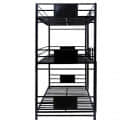 Blakiyo3 Tier Bunk Bed (Black) - rear_view