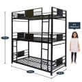 Blakiyo3 Tier Bunk Bed (Black) - left_view