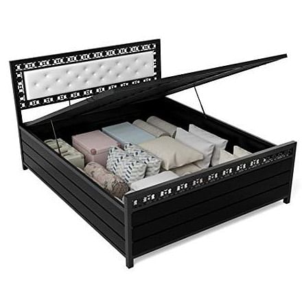 Metal bed with on sale hydraulic storage