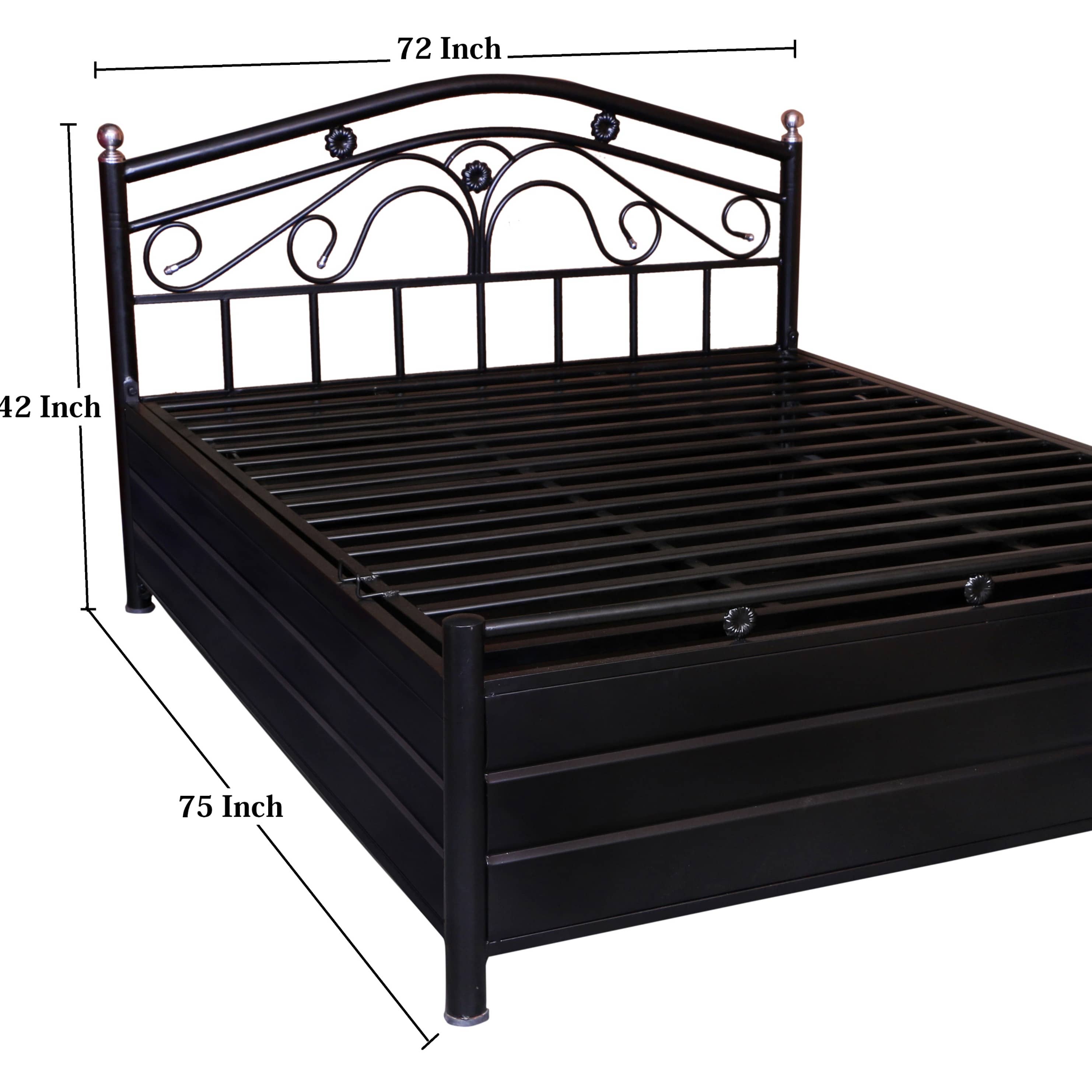 Castriyo Metal Bed With Hydraulic Storage