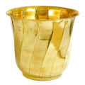 Pure Brass Lining Design Planter - top_view