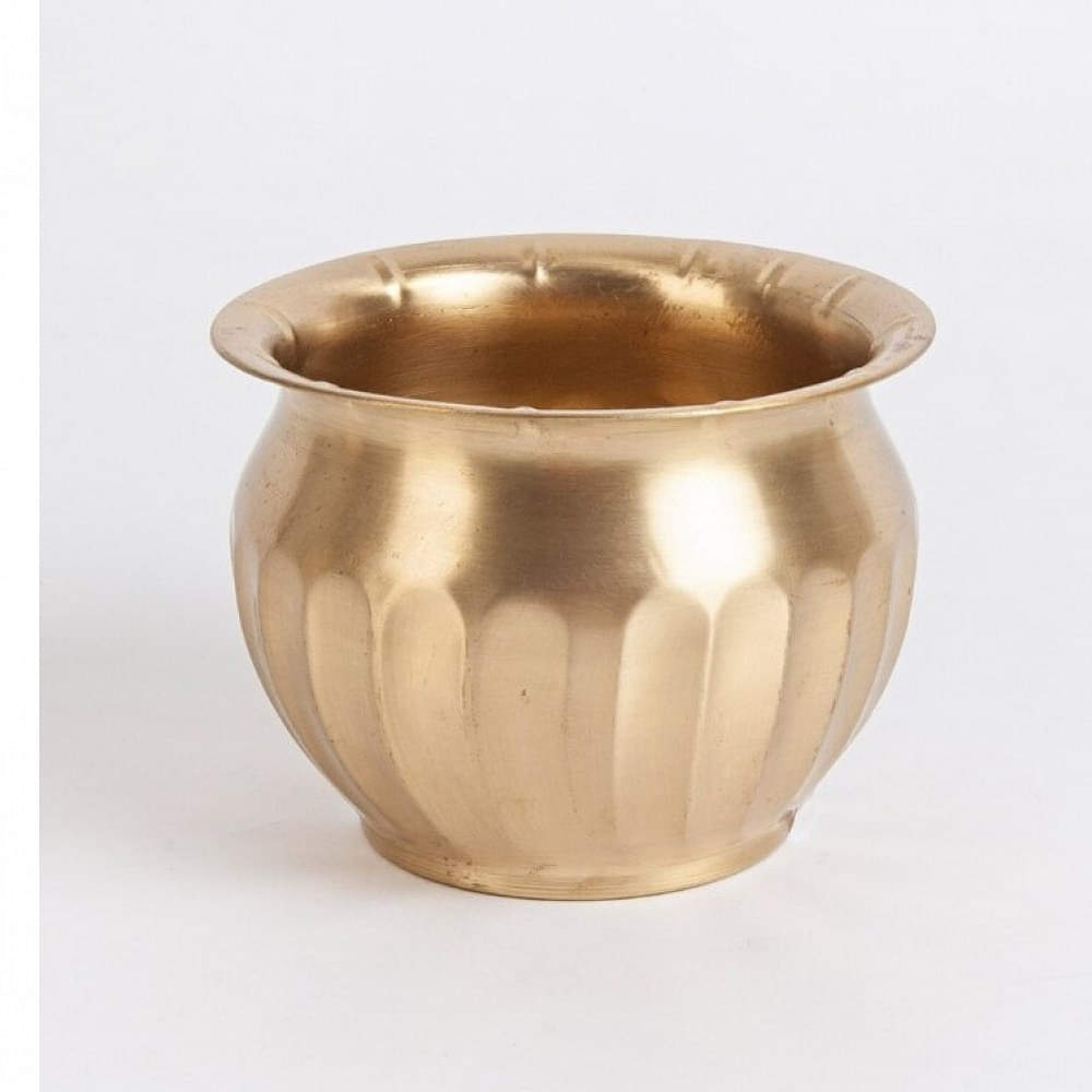 Brass Round Planter - photo