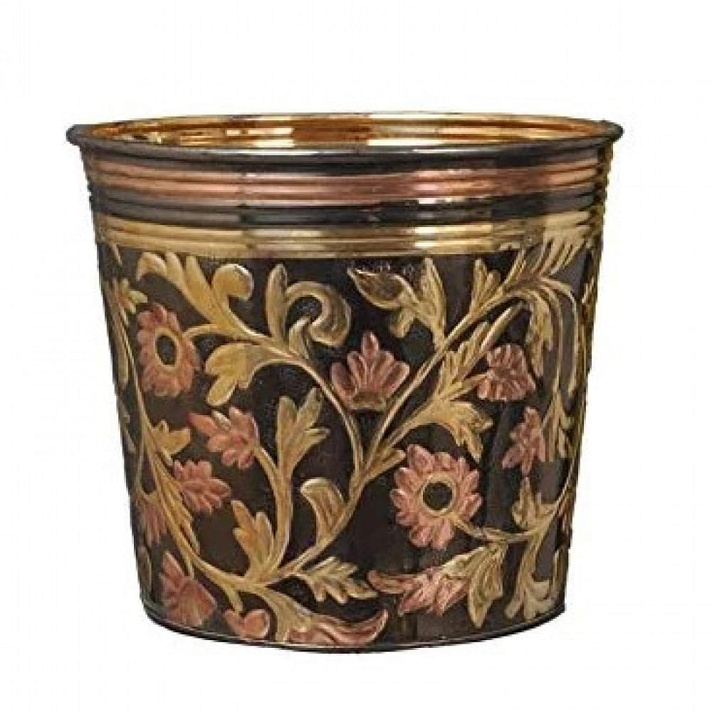 Decorative Colored Brass Planter - photo