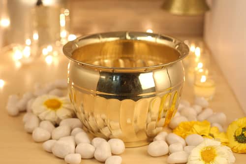 Brass Round Planter