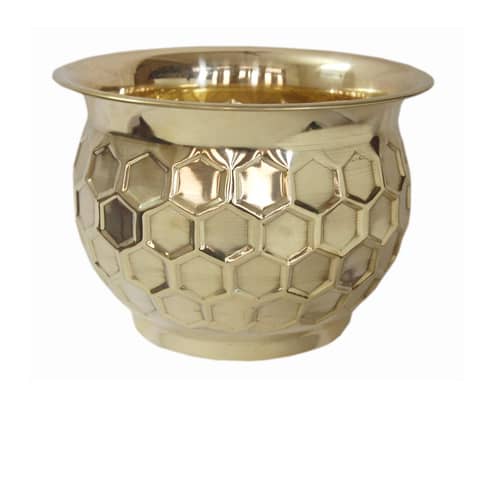 Decorative Round Diamond Hammered Planter