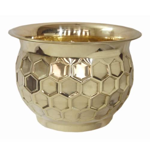 Decorative Round Diamond Hammered Planter